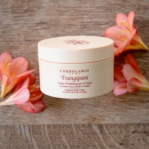 L'Erbolario Body Cream - Moisturizing Body Butter for Dry Skin - Prevents Skin Aging - Skin Care with Citrus and Floral Scent - Frangipani - 6.7 oz