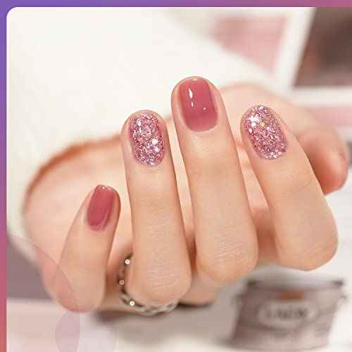 GAOY Glitter Gel Nail Polish Set, 6 Colors Including Pink White Gold Purple for Nail Art DIY Manicure and Pedicure at Home
