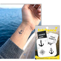 Nautical Temporary Tattoos - Anchor, Compass & Ship Wheel Set