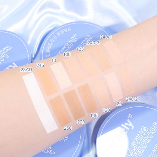 Oil Control Matte Perfection Face Powder Compact For Women, Matte Smooth Flawless Setting Powder Makeup, Polvo Compacto De Maquillaje, Waterproof Long Lasting, 0.35Oz (02 Natural Beige)