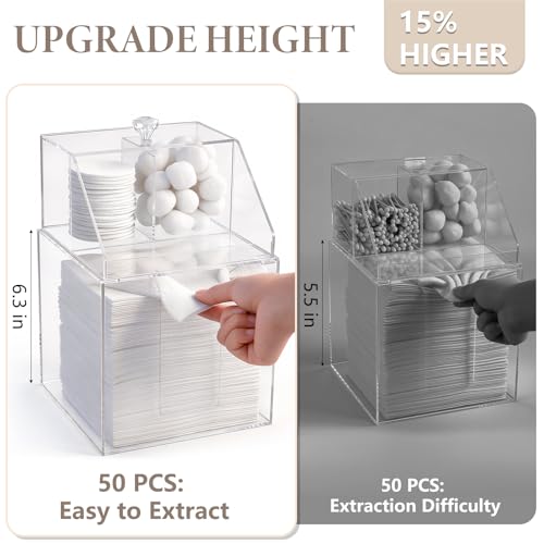 Disposable Facial Towel Holder with Storage Box – 6.7x6.7x10 Clear