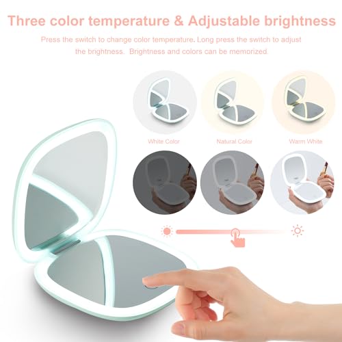 Mocado Compact Mirror 4 Inch 1x/10x Magnifying with LED Light