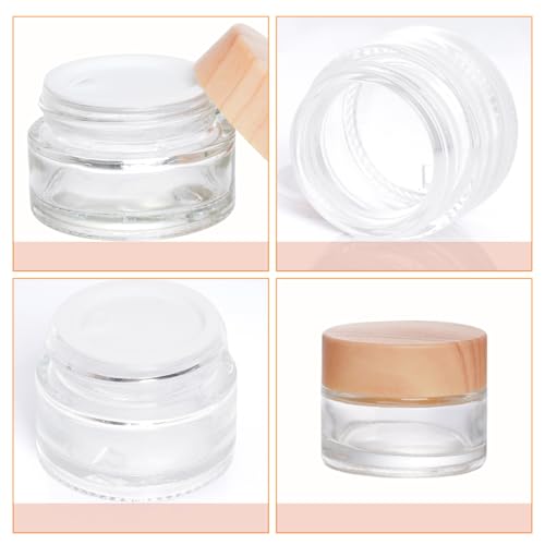 6-Pack 5ml Glass Travel Lotion Jars with Lids