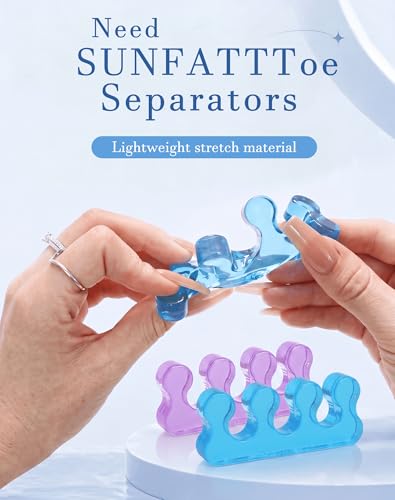 SUNFATT Soft Gel Toe Separators for Pedicure & Nail Polish Grooming