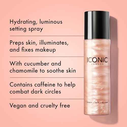 ICONIC LONDON Prep-Set-Glow | Hydrating + Setting + Glowing Spray, 3-in-1 Formula for a Dewy, Radiant Finish