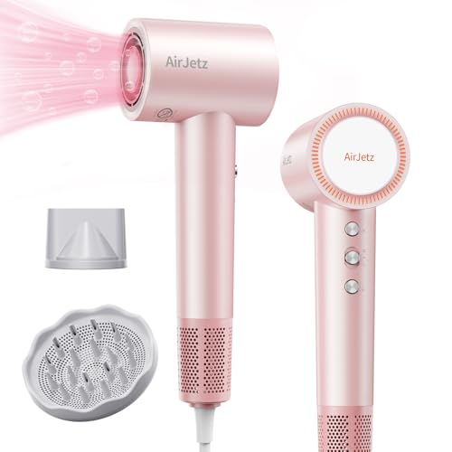 AirJetz Ionic Hair Dryer with Diffuser - 160,000 RPM Fast Drying