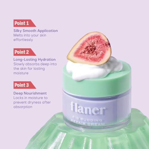 Fig Pudding Barrier Repair Cream ? 11x Hyaluronic Acid Moisturizer Cream, Barrier Care, Ceramide, Hydration and Barrier Strengthening, Vegan, Korean Skincare, Dry & Sensitive Skin, 1.69 fl.oz