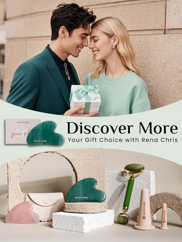 Green Jade Gua Sha Facial Tool for Jawline Sculpting & Puffiness Reduction - Rena Chris