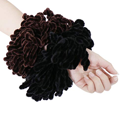 LMVERNA Volumising Hijab Scrunchie Plain Big Hair Ring Tie Bun Clip Hijab Scarf Volumizer Scarf (Black)