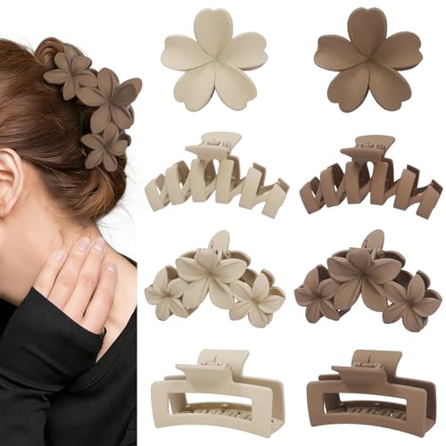SMKSL 8 Pcs Flower Hair Clips Set for All Hair Types