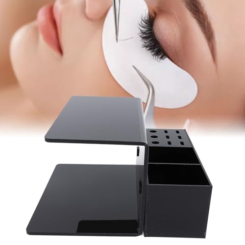Yosoo Acrylic Eyelash Extension Pillow Shelf Stand, Organizer with 9 Compartments for Eyelash Salons, Training Schools Eyelash Extension Pillow (Black)