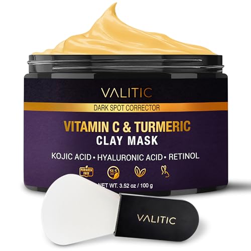 VALITIC 3.52oz Turmeric Vitamin C Clay Mask for Dark Spots & Radiance