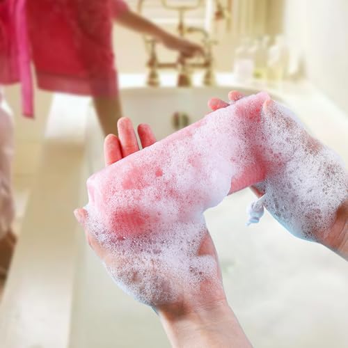 5Pc Mesh Soap Bags with Drawstring - Exfoliating Pouch
