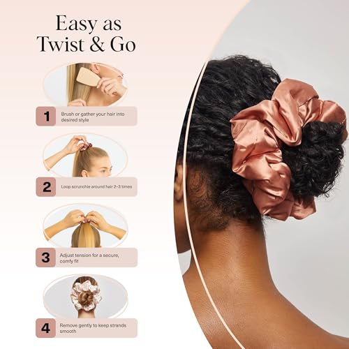 Kitsch & Disney Satin Scrunchies for Women - Desert Crown 2 Pack