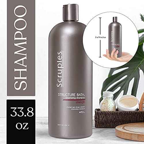Scruples Structure Bath Volumizing Shampoo - Professional Grade Hair Care - Sulfate Free, Keratin Infused, Moisturizing and Volume Boosting for Fine and Damaged Hair (33.8 oz)