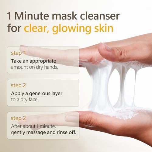 Rice Mask Cleanser 6.76 fl oz - Glow-Boosting & Hydrating Face Wash with Jeju Rice & Natto Gum, Gentle Exfoliating Daily Foam Cleanser, Deep Pore Cleansing, Non-Irritating- Korean Skin Care