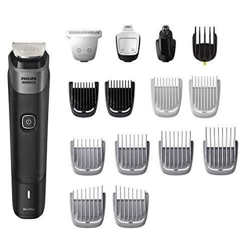 Philips Norelco Multigroom 5000 Series, All-in-One Trimmer and Hair Clipper, 18-Piece Men's Grooming Kit for Beard, Face, Hair, Body and Intimate Areas, No Blade Oil Needed, Model MG5910/49