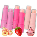 Kirby 6EA Small Lip Balm for Girls, Cute Lip Balm for Women with Camellia, Jojoba Seed Oil& Vitamin E, Shea Butter Lip Balm & Lip Moisturizer for Dry Lips, Made in Japan, Strawberry+Peach+Cake
