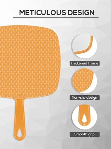 BEFUI 12.4x9 Inch Orange Handheld Shower Mirror Wide View Personal Grooming