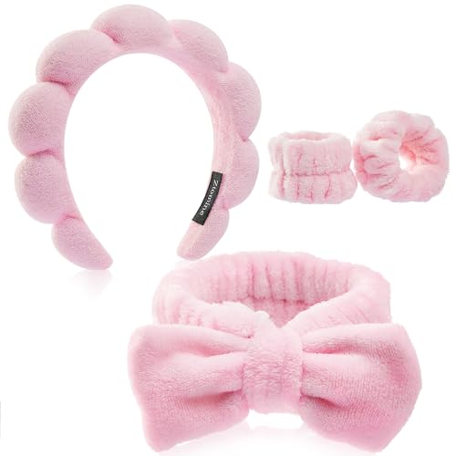 Spa Headband & Wristband Set for Face Washing & Skincare