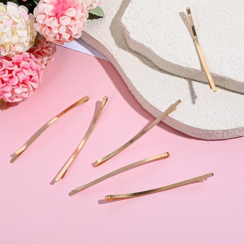 Gold Jumbo Bobby Pins for Thick & Long Hair - Reusable Non-Slip Hair Clips, 3.34 Inch, 50 Pack