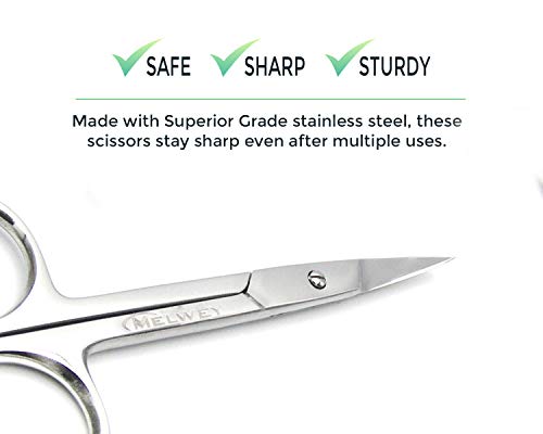 Curved Eyebrow & Facial Hair Scissors – 3.7" Stainless Steel