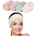Whaline 4 Pack Adjustable Spa Facial Headbands - Soft Towel Makeup Hair Wrap