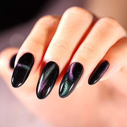 modelones Nail Strengthener and Growth Blue Black Nail Polish Gel Nail Repair for Damaged Nails Strengthening Polish Ridge Filler for Nails 15ml for Nail Art