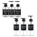 6 Pack Shampoo and Conditioner Bottles, Segbeauty 16.9oz & 10.1oz Refillable Shampoo Bottle for Shower, Shower Bottles Refillable, Large Empty Plastic Bathroom Soap Lotion Shampoo Dispenser Clear