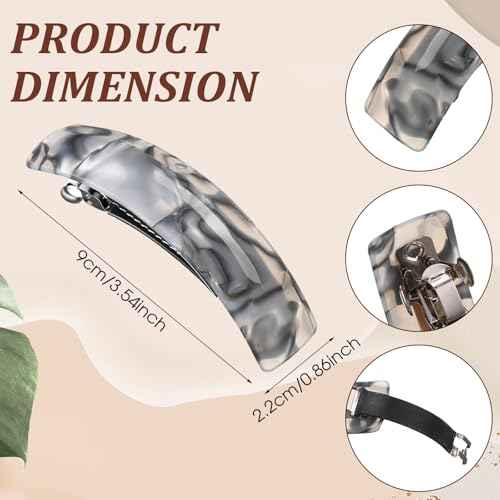 WILLBOND 6 Pcs Hair Barrettes for Women Large Barrettes Hair French Clips Pin Retro Clasp for Mom Gifts Women Accessories, 6 Colors (Dark,Elegant)