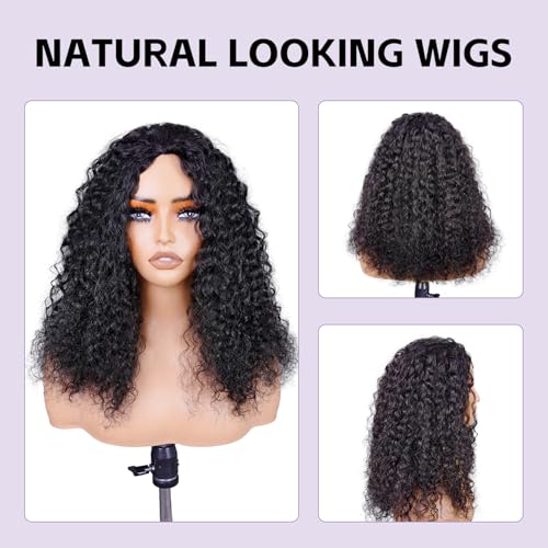 OQ Water Wave Half Wig 3-in-1 Human Hair 20 Inch - Natural Style & Easy Wear