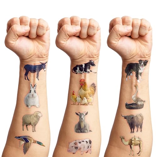 103 Pc Farm Animals Temporary Tattoos Party Pack