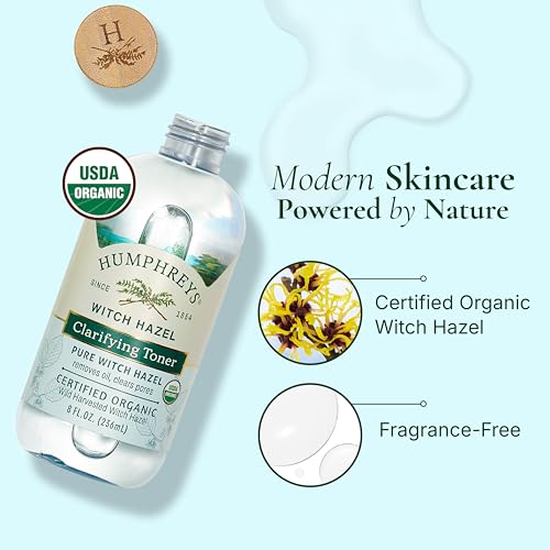 Humphreys Witch Hazel Clarifying Toner | USDA Organic | 8 Fl Oz