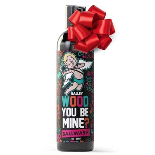 Ballsy Ballwash Wood You Be Mine Charcoal Body Wash for Men, Soap, Moisturizing, Shower Gel, w/Coconut Oil and Aloe Vera, Drift & Dunes Scent, 8 Fl oz