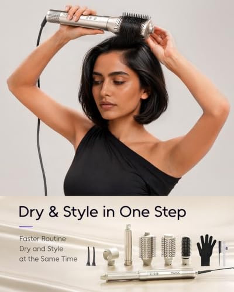 7MAGIC 6-in-1 Hair Dryer Brush Styler, 110,000 RPM