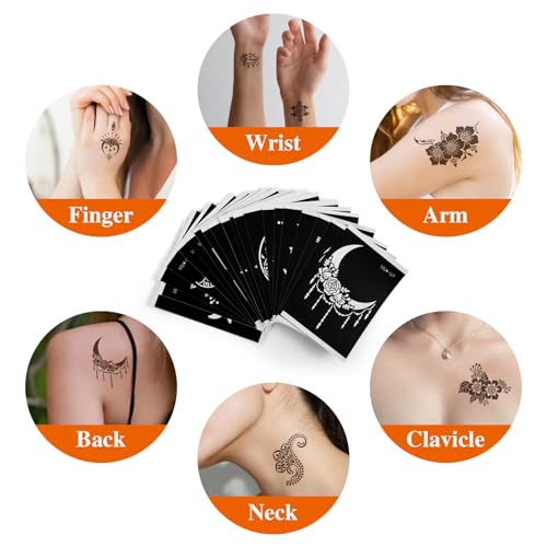 20 Sheet Reusable Tattoo Stencil Kit – Mehndi Templates