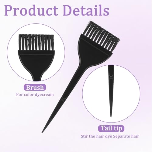 Hair Dye Brush Set - 3 Reusable Hair Coloring Applicators for Salon & Home Use