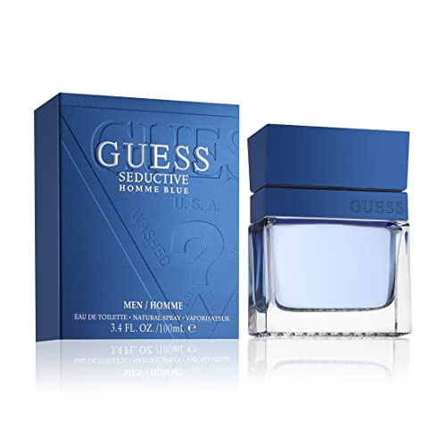 GUESS Seductive Homme Blue Eau De Toilette Spray for Men - 3.4 fl oz