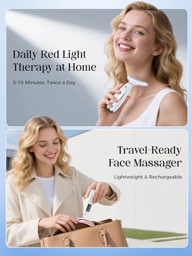 7-Color Red Light Therapy Device for Face & Neck - Anti-Aging Massager