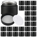 Glass Jars with Lids,Eco-Friendly Cosmetic Containers with Airtight Black Lids & Liners, Multi-Color Options for Cream, Lotion, Body Butter, DIY Skincare Travel Jars (Frosted Black, 2oz)