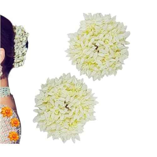 Mogra White Gajra Hair Accessories Gajra Rubber Band for Women (Pack of 2)(White) Hair Scrunchies