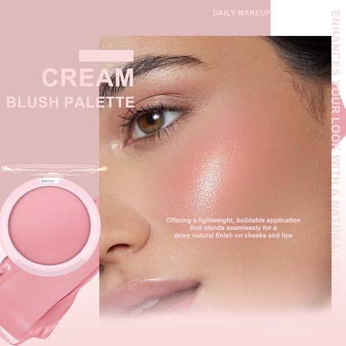 Makeup Kit: Brown Lip Liner, Pink Eyeshadow & Cream Blush Set