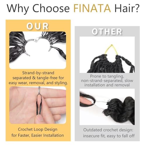 Feather Crochet Hair 16 Inch Human Hair Extensions Ocean Wave