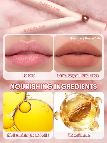 SHEGLAM Marshmallow Puff Lip Blur Pen Matte Lipstick Long-Lasting Hydrating Lip Makeup