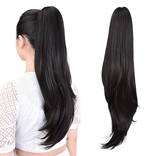 24" Claw Clip Ponytail Extension - Straight Synthetic Hair