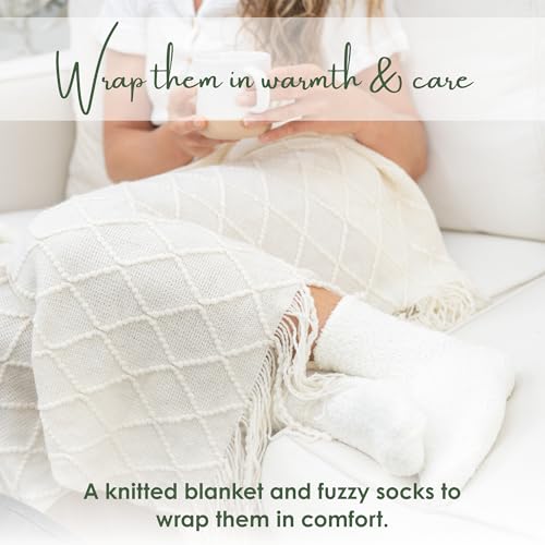 Sympathy Gift Baskets for Women ? 8 Thoughtful & Cozy Items (Blanket and Candle Gift Set with Mug, Socks & More) ? Sympathy Gifts for Loss of Loved One, Get Well, or Self Care Gifts for Women