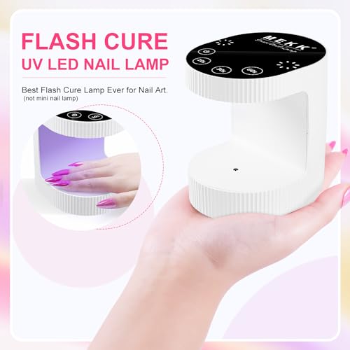 Nail Glue with Cordless Rechargeable Mini UV LED Nail Lamp,Super Strong Nail Glue for Acrylic Nails Long Lasting,24W Small UV Light for Nails Professional Flash Cure Nail Lamp for Nail