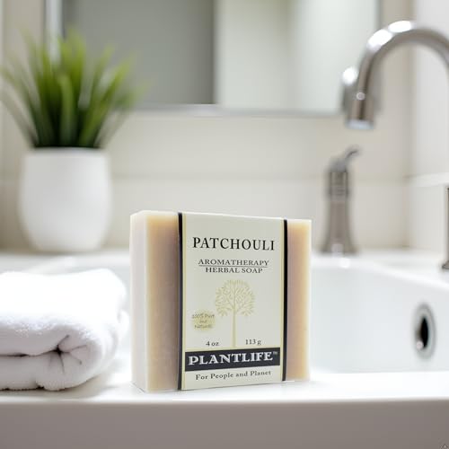 Plantlife Patchouli Bar Soap - Moisturizing and Soothing Soap for Your Skin - Hand Crafted Using Plant-Based Ingredients - Made in California 4oz Bar