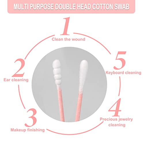 400 Pack Individually Wrapped Cotton Swabs, Spiral-Round Tips