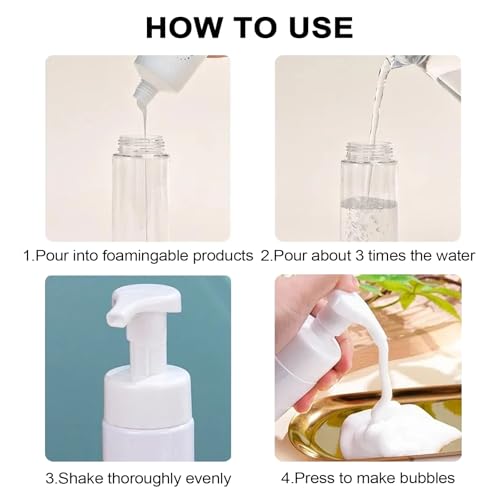 200ml Autdor Foam Pump Bottles 2-Pack - Clear Travel Soap Dispensers